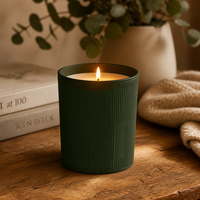 Candélabre en verre côtelé, porte-bougie parfumée, peinture multicolore, résistant à la chaleur, écologique, décoration d'intérieur, couleur personnalisée