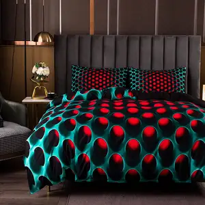 Rich Color Pattern Schöne 3D geometrisch bedruckte Bettwäsche Set Tröster bezug Queen Size Bett bezug Set