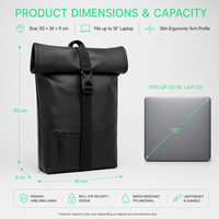 Tas Ransel Laptop Anti Air Faraday 600D TPU EMF RFID Pemblokir Sinyal Tembaga Nikel Anti Radiasi untuk Komputer 16 Inci