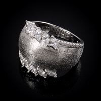 Bagues texturées uniques en zircone cubique, empilables, chics, pour femmes, accessoires de bijoux, grande bague rétro africaine, tendance 006289