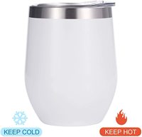 Gobelets en acier inoxydable écologiques 8oz/12oz/16oz Gobelets de sublimation de vin vierges isolés à double paroi avec couvercle