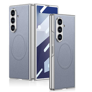 Custodia per telefono Samsung Z pieghevole 7 in pelle tinta unita con lacca opaca custodia di ricarica Wireless Cover protettiva - Product Image 5