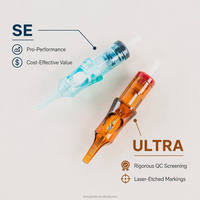 Aiguilles de cartouche de tatouage jetables professionnelles STALYX Série ULTRA avec membrane de sécurité, spécifications gravées au laser, en acier inoxydable