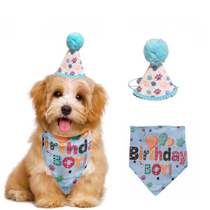 Conjunto de sombrero y pañuelo para cumpleaños de mascotas, para perros, color rosa, con número 1, accesorios para fiestas, diseño bonito, material de poliéster, para las cuatro estaciones - Product Image 4