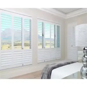 Hausdekoration Sonnenverstellbares weißes hölzernes Fenster Plantage-Schirm