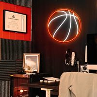 Enseigne néon LED de basketball, fourniture directe usine, signalétique lumineuse sportive circulaire 3D pour bar sportif, salle de sport, décoration murale