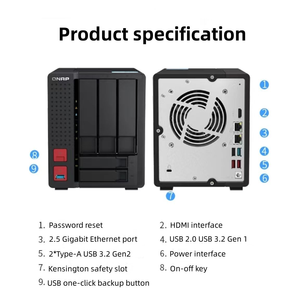 QNAP TS-564, Almacenamiento NAS con 8 GB de Memoria para Transmisión de Películas en 4K, CPU de Cuatro Núcleos a 2.9 GHz, 5 Bahías, Puerto de Red Dual de 2.5 GbE, TS-564 - Product Image 3