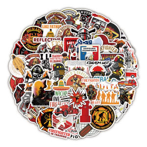 50PCS Cool Fire Rescue <span class=keywords><strong>Pompier</strong></span> Camion Mince Ligne Rouge <span class=keywords><strong>Pompier</strong></span> <span class=keywords><strong>Pompier</strong></span> Autocollant - Product Image 2