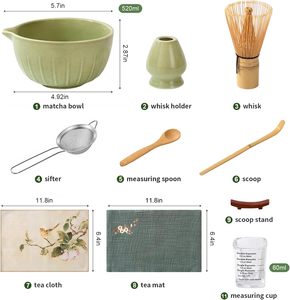 ชุดอุปกรณ์ตีชาเขียวมัทฉะขายดี 10 ชิ้น ประกอบด้วยถ้วยเซรามิก ที่กรองชา ถ้วยตวง อุปกรณ์ชงชาที่เป็นมิตรกับสิ่งแวดล้อม สินค้าขายดี - Product Image 2