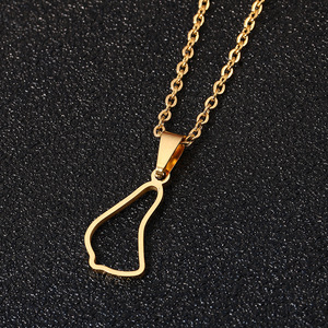 Thời trang Barbados bản đồ Cờ biểu tượng Mặt dây chuyền vòng cổ rỗng Barbados bản đồ Vòng cổ thép không gỉ nóng bán đơn giản hợp thời trang 6 cái - Product Image 4