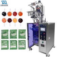 Machine d'emballage verticale à trois soudures latérales pour confiture, sauce à viande, conditionnement de pâtes et condiments en sachets, avec mécanisme de scellage pour restaurants et dosage par piston