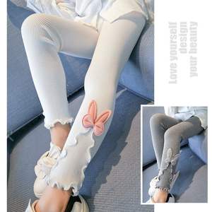 Leggings pour filles, pantalons pour enfants, couleur unie avec fleurs, sous-vêtements pour enfants, printemps, été, automne, legging assorti à tout P248 - Product Image 2