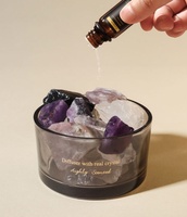 Diffuseur d'Huiles Essentielles d'Aromathérapie en Gros, Rochers de Cristal d'Arôme dans un Pot en Verre pour Parfum d'Intérieur, Pierre de Cristal