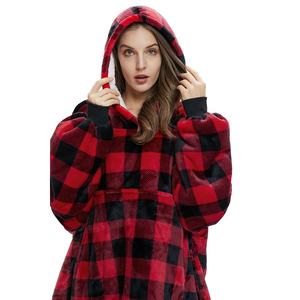 Prêt à expédier – Nouveau sweat à capuche portable en tissu polaire Sherpa ultra doux 100 % polyester, style européen, idéal pour l'hiver, couleur rouge - Product Image 3
