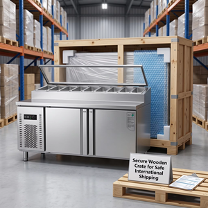 Meilleures ventes : Équipement commercial multifonction en acier inoxydable à température unique pour la préparation de pizzas, salades et sandwichs, avec fonction congélateur, à alimentation directe - Product Image 6