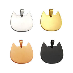 2024 Новое поступление, бирки для животных в форме кошки, с выгравированным логотипом из нержавеющей стали, пустая бирка для собак с застежкой - Product Image 3