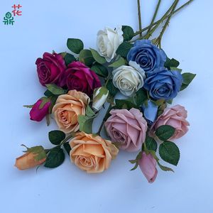 Rosas Artificiales Carola de Reunión, Flores de Seda Realistas de Estilo Europeo para Decoración de Bodas - Product Image 2