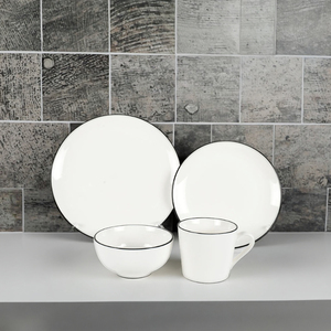 Scandinavian Ceramic Dinnerware <b>Set</b> Oven-Safe 10" Plates & 5" Soup Bowls Lead-Free Bone China Coffee <b>Set</b> - Product Image 1