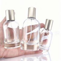 Flacons de parfum en verre ronds personnalisables, vides, transparents, 30ml, 50ml, 100ml, avec capuchon pulvérisateur