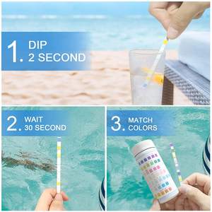 Bandes de tests de chlore <span class=keywords><strong>pour</strong></span> <span class=keywords><strong>piscine</strong></span> spa, 5 pièces 7 en 1, dureté de l'eau salée, piscines - Product Image 5