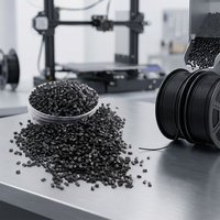 Granulés PETG CF15 en direct d'usine, composé de 15 % de fibres de carbone pour la fabrication de filaments 3D