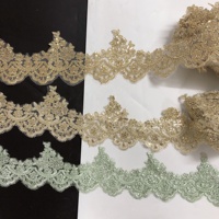 Multi Colors Floral Embroidery Cord Mesh Lace Trim With Sequins LT2568B