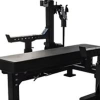 Rack de squat en métal robuste de qualité commerciale avec banc intégré, cadre en fonte, stable, sûr et solide pour l'entraînement de force du corps entier