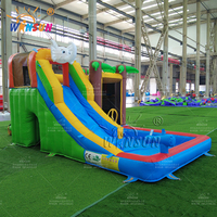 Petit toboggan aquatique gonflable en forme d'éléphant - Manège aquatique extérieur en PVC pour usage commercial