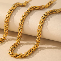 Ensemble de collier et bracelet vintage tendance en acier inoxydable, chaîne de panier à fleurs de luxe léger