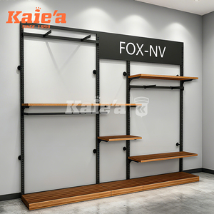 Diseño de interiores, venta al por menor, ropa de pared, soporte de exhibición de ropa, boutique de moda, <span class=keywords><strong>camiseta</strong></span>, ropa, estante de exhibición de Metal - Product Image 4