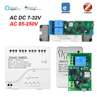 Module de relais sans fil intelligent ZBEV-TDQ Ewelink Zigbee RF à contact sec, 4 canaux, compatible Alexa Google Home, contrôle via application PC