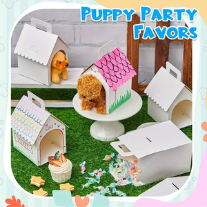 Scatole <span class=keywords><strong>Regalo</strong></span> per Feste a Tema Cane, a Forma di Cuccia Bianca, con Fori, Pieghevoli con Manico, per Cuccioli, Adozione di Animali, Bambini - Product Image 4