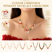 Collier de Noël SongYi avec plusieurs breloques, pendentif bonhomme de neige, renne, couronne, pour femmes, bijoux de fête