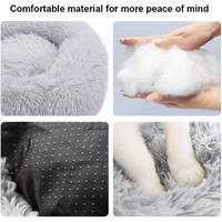 Lit pour animaux de compagnie rose en forme de donut, fabrication artisanale, luxe, pelucheux, chaud, apaisant, pour chiens et chats, durable, grand lit pour chien, sommeil profond