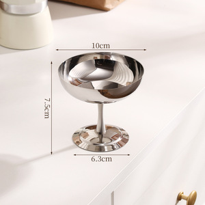 Có Thể Tái Sử Dụng Thép Không Gỉ 304 Cốc Làm Kem Kim Loại Bát Ăn Tráng Miệng Sundae Salad Trái Cây Bánh Pudding Đĩa Cho Đảng Hiện Đại Đơn Giản - Product Image 5