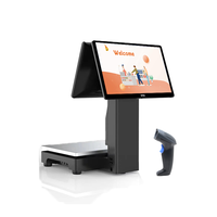 15.6 "double écran LCD 15kg Pos balance balance tout en un caisse enregistreuse POS Terminal POS