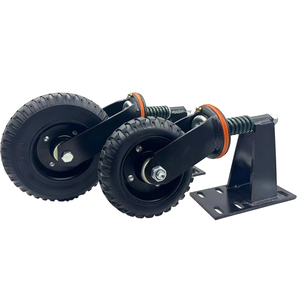 بكرات مطاطية مرنة مخصصة ثقيلة التحمل على شكل <span class=keywords><strong>V</strong></span> مقاس 6 بوصات و8 بوصات مطلية بالزنك بقدرة تحمل 270 كجم مع محامل كروية للخزائن والأسوار - Product Image 4