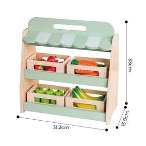 Il negozio di mercato in legno per bambini fa finta di giocare a combinazione di giocattoli giocattoli per il mercato degli ortaggi da frutto - Product Image 2