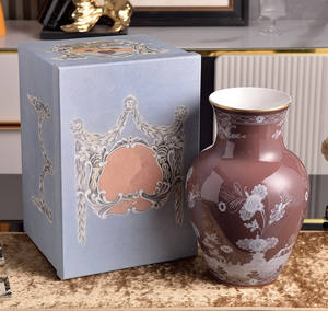 Luxury High Quality Contemporary Tabletop Porcelain <b>Vases</b> with Decals for Wedding and High-End Home Decor - Product Image 1