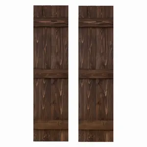 Set of 2 Wooden Board and Batten Shutters for Your Home