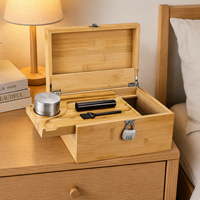 Boîte de rangement en bambou naturel verrouillable avec plateau amovible, bocaux en verre, serrure à combinaison, organisateur domestique polyvalent, coffret cadeau