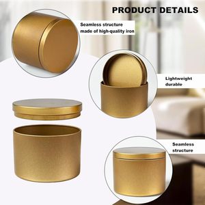 Custom Logo Tinplate Gift/Craft Round <b>Metal</b> Jar Storage <b>Packaging</b> Gold Candle Tin Can for Candy for Candy - Product Image 2