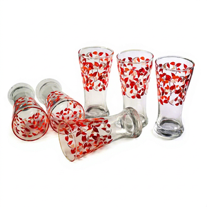 Vaso de Agua con Diseño Impreso, Vaso Decorativo con Estampado Floral, Vaso Impreso, Vaso Decorativo para Agua - Product Image 1