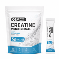 Complément alimentaire en poudre de créatine pure OEM, 100% créatine monohydrate en sachets, favorise la croissance musculaire, la force et la récupération