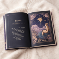 Jeu de cartes de tarot et d'oracle personnalisable KingCards en papier d'art hautement portable avec estampage à chaud personnalisé, incluant un livret et un journal avec bordure dorée
