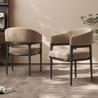 HORIZON-Chaise de Salle à Manger en Bois Massif Durable avec Coussin Doux Style Wabi-Sabi pour Maison Hôtel ou Restaurant, Nouveau Modèle Vintage 2024