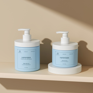 Produit populaire, flacon de shampooing rond en plastique de 300 ml et 500 ml, avec pompe à pression, conteneur pour soins de la peau - Product Image 3