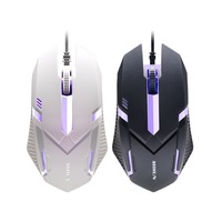 Mouse optik dan lampu kabel USB untuk pengguna tangan kanan komputer Laptop untuk produk stok bisnis kantor