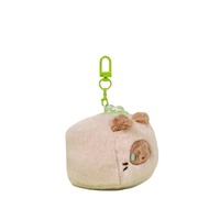 Gantungan Kunci Boneka Kapibara Kucing Lucu, Mainan Boneka Lembut, Gantungan Tas Mini Boneka Plush dengan Bunga