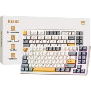Teclado Mecánico Inalámbrico para Juegos Kisnt KN85, Diseño 75%, Retroiluminación RGB, Interruptores Intercambiables en Caliente, Programable, Incluye Baterías C para PC - Product Image 2